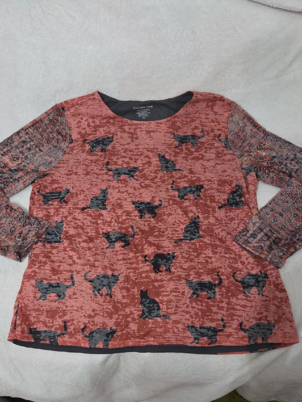 Coldwater Creek Quarter Length Cat Top Size PM